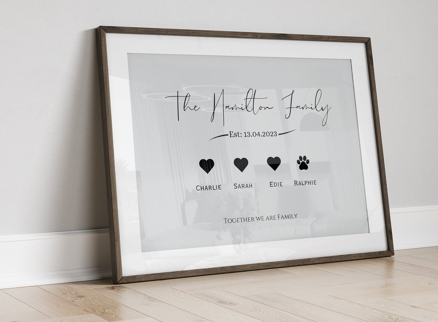 Custom Family Name Print: Personalized Pet & Date Wall Art