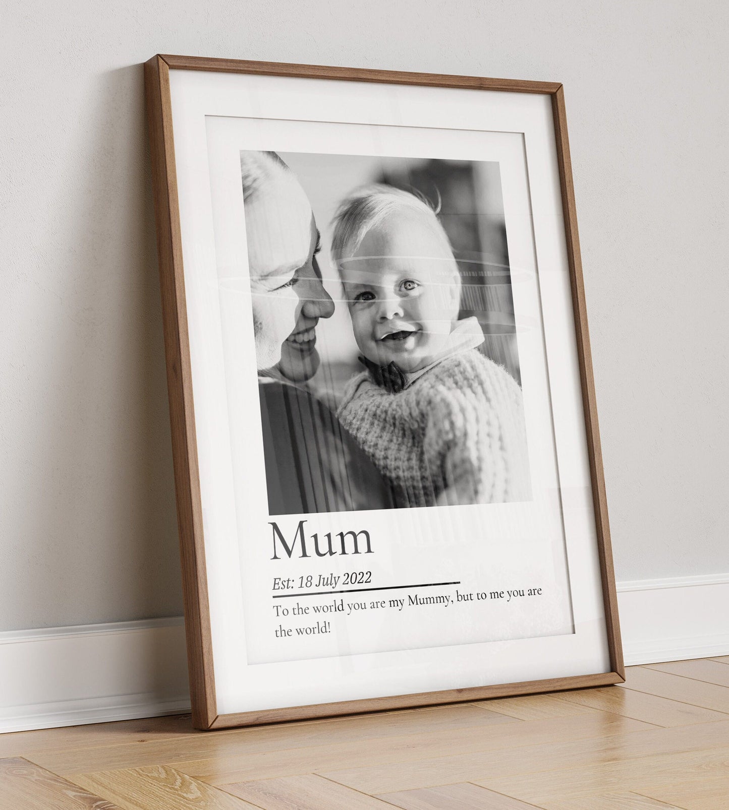 Personalized Mother & Child Photo Print: Sentimental Birthday Gift
