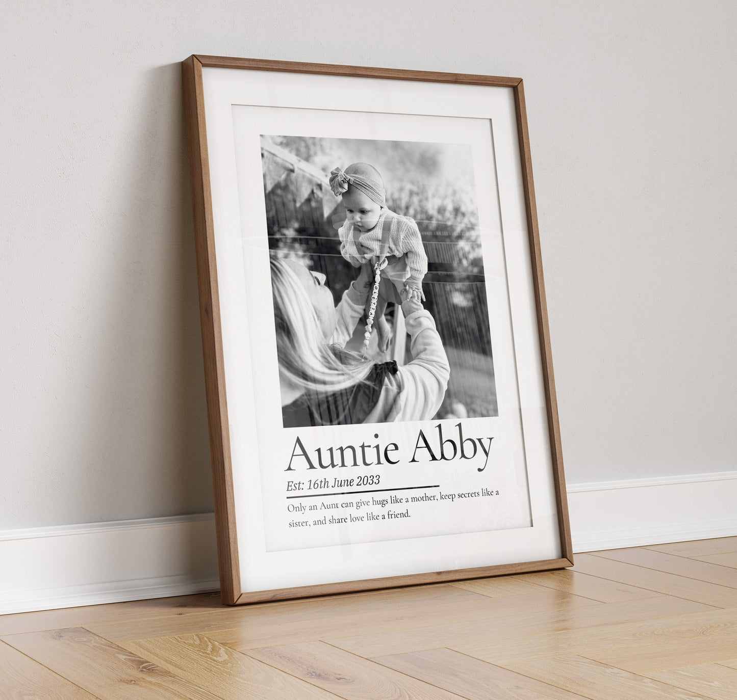 Personalsied Auntie Photo Gift Print, Birthday Christmas Present for Aunty
