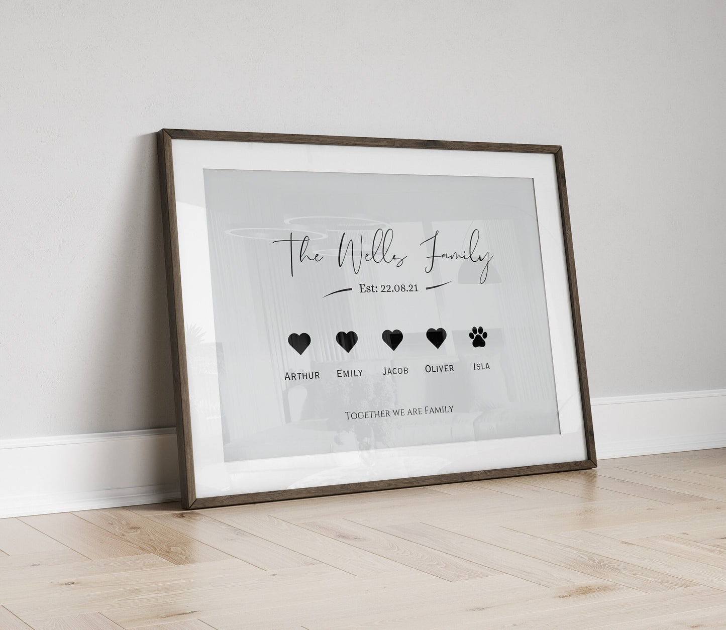 Custom Family Name Print: Personalized Pet & Date Wall Art