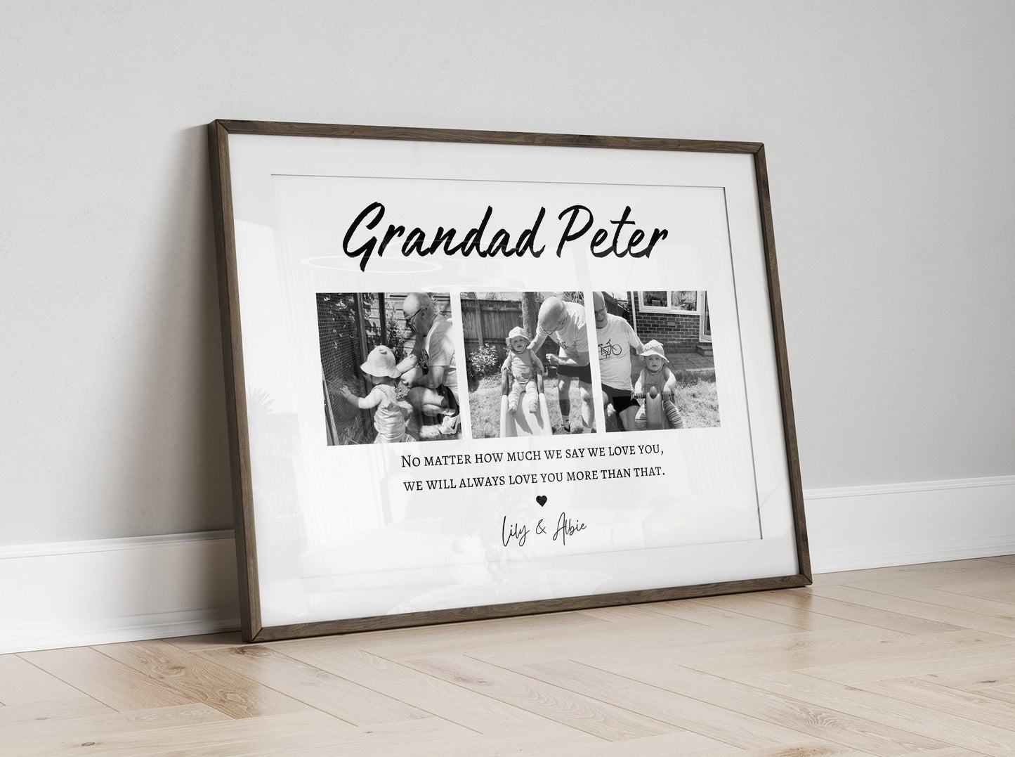 Personalised Grandad Photo Gift: Custom Grandparent Keepsake, Grandad Framed Print Birthday