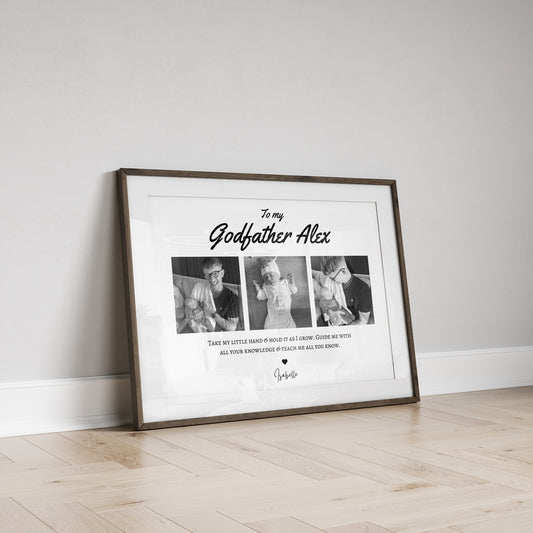 Personalised Godfather Photo Print: Custom Godparent Gift
