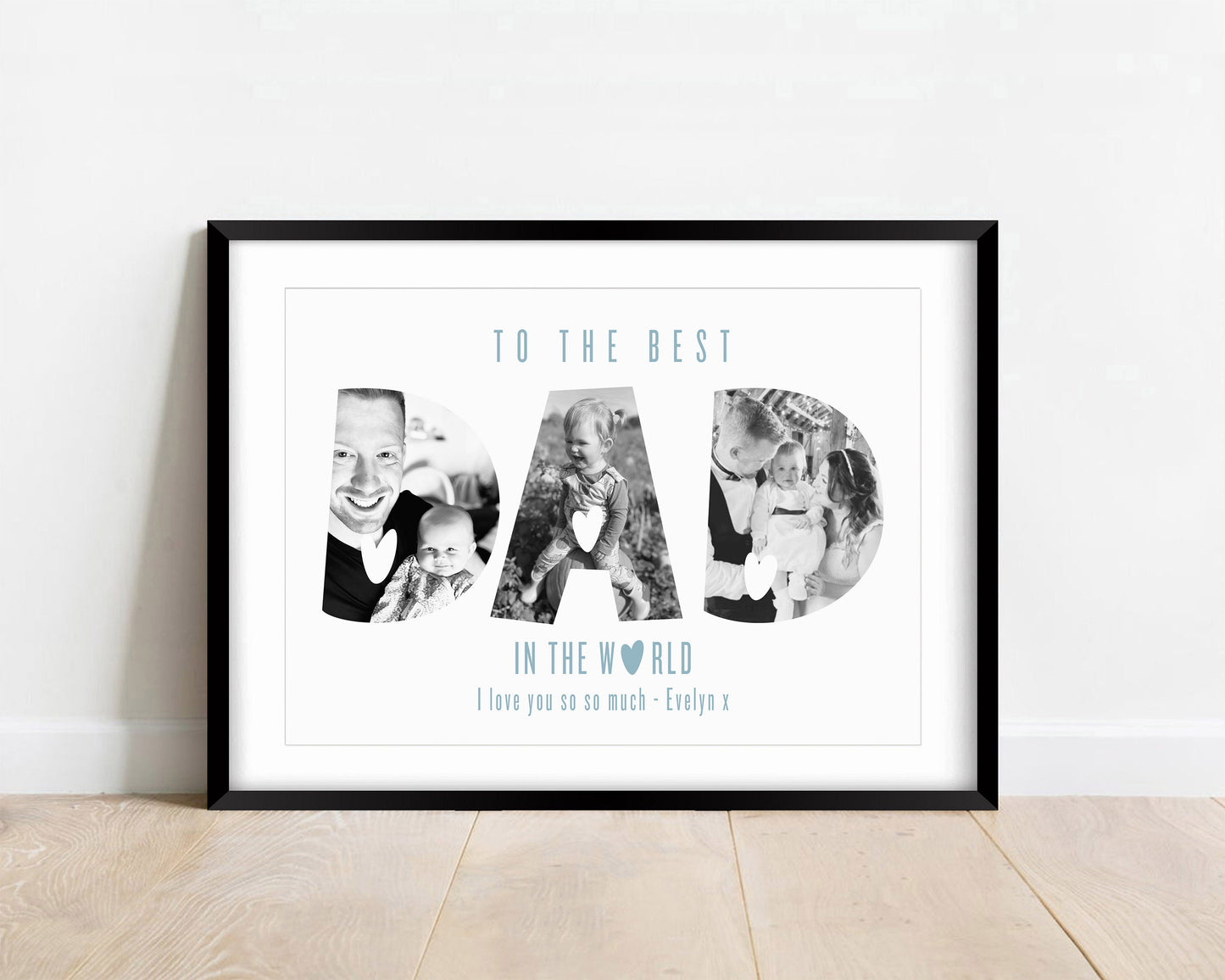 Custom Dad Photo Letters Print, Personalised Daddy Birthday Gift from Son Daughter, Present for New Dad, Fathers Day Gift for New Papa