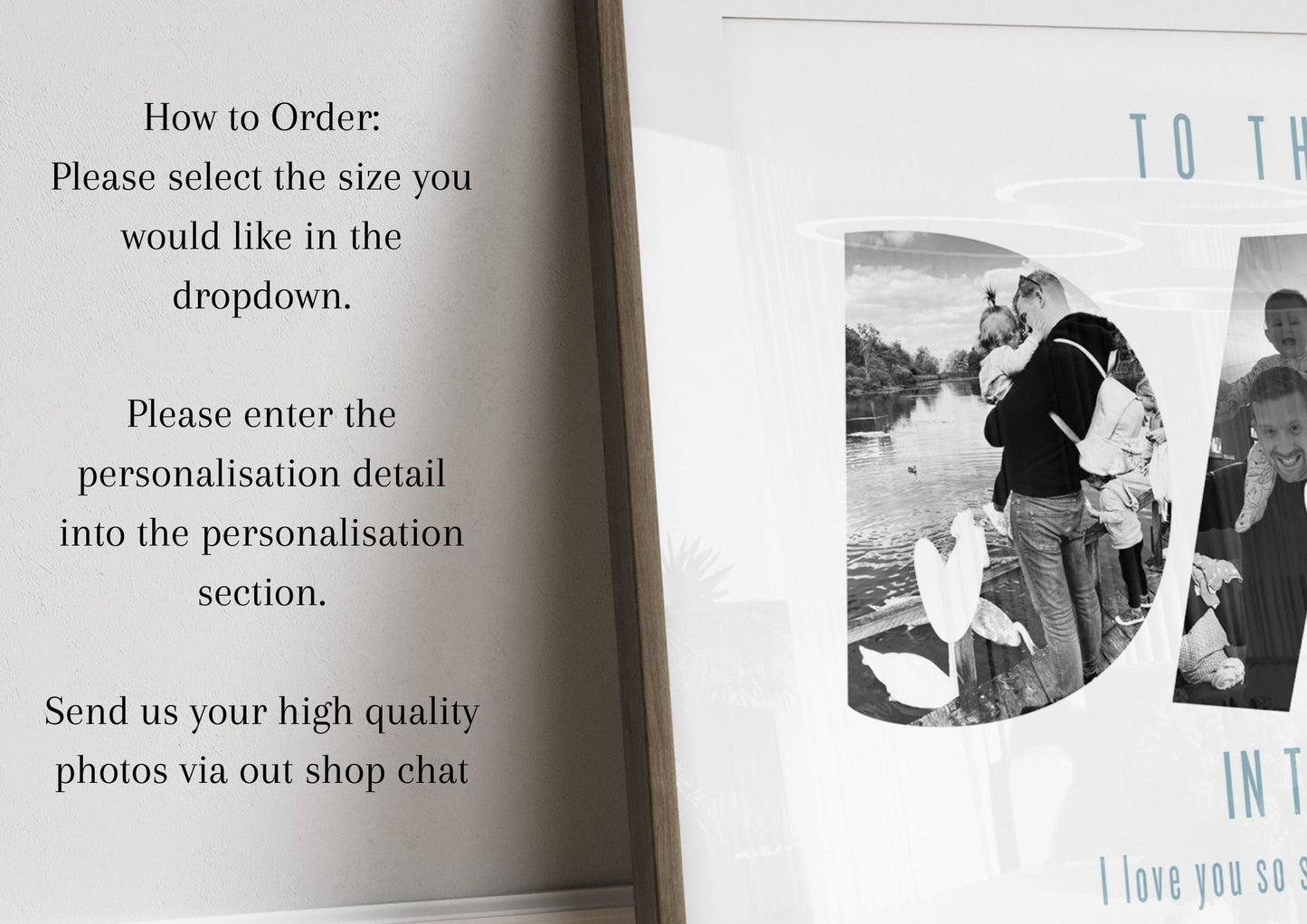 Custom Dad Photo Letters Print, Personalised Daddy Birthday Gift from Son Daughter, Present for New Dad, Fathers Day Gift for New Papa