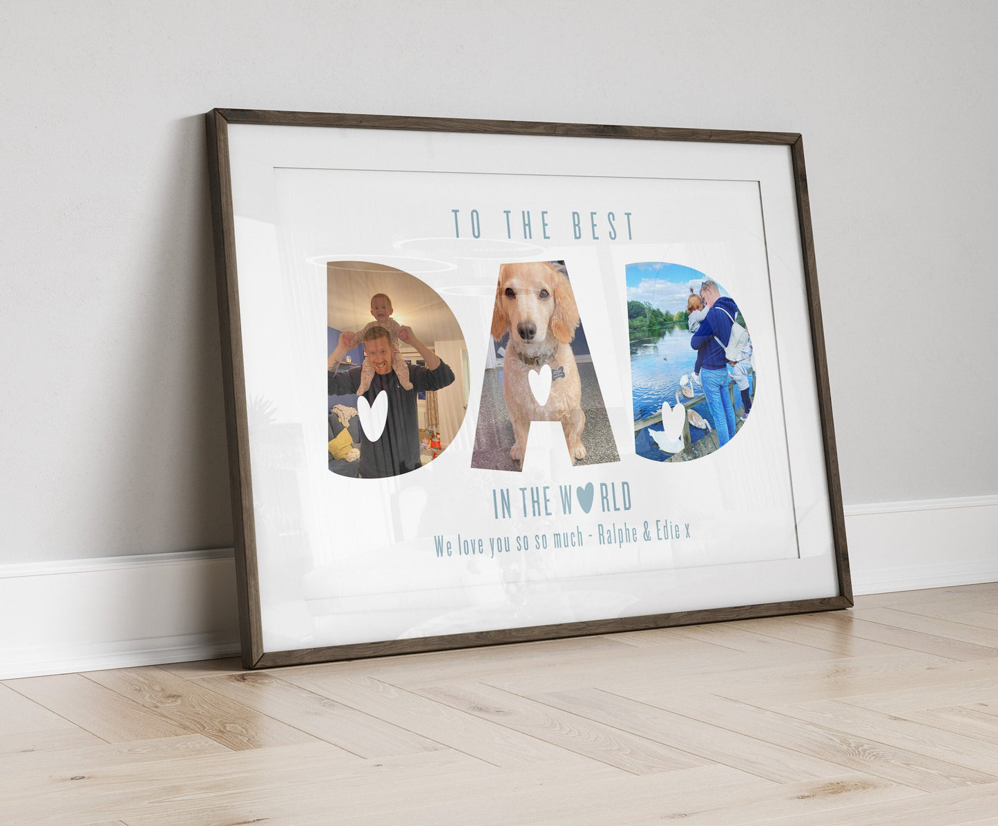 Custom Dad Photo Letters Print, Personalised Daddy Birthday Gift from Son Daughter, Present for New Dad, Fathers Day Gift for New Papa