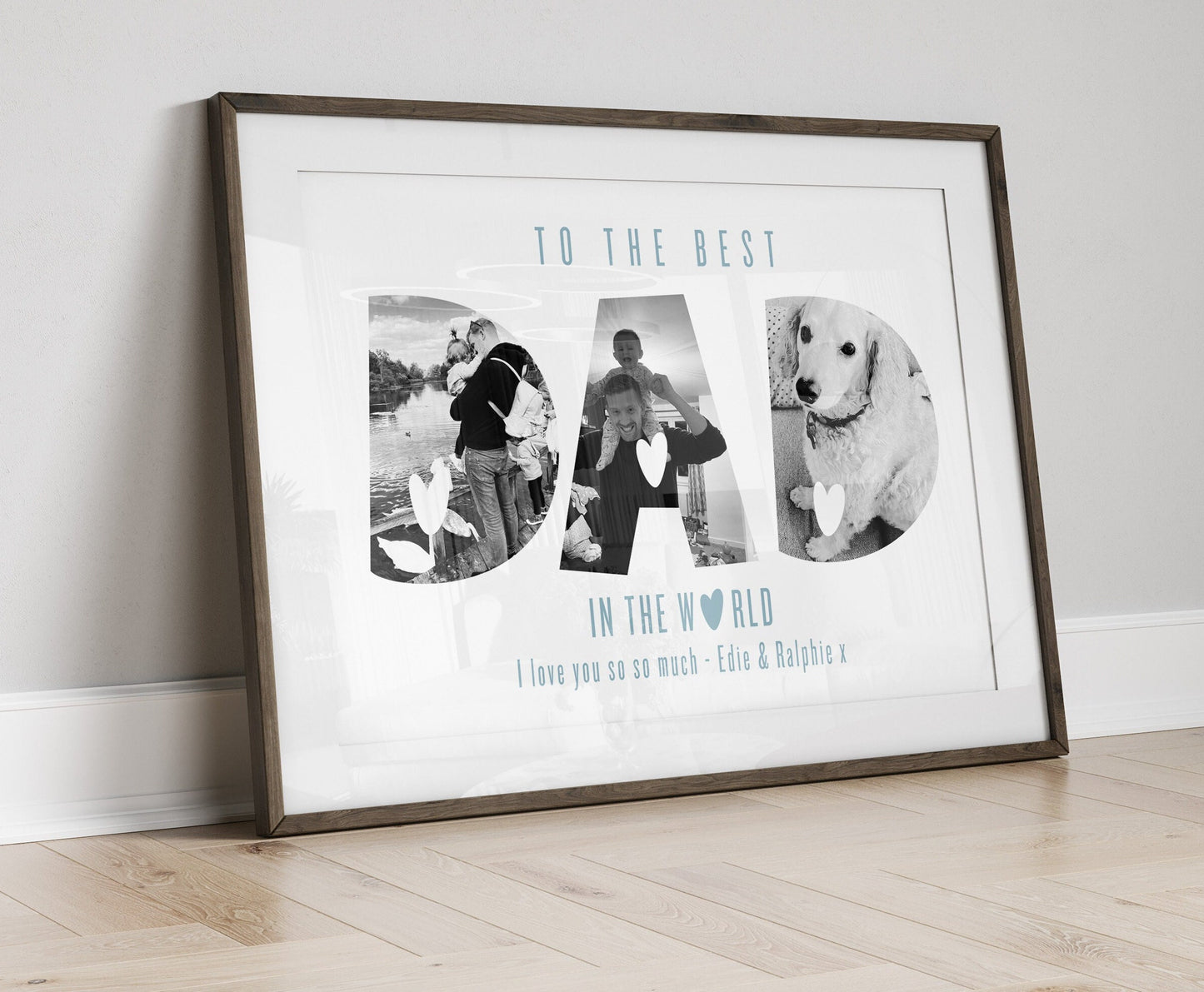 Custom Dad Photo Letters Print, Personalised Daddy Birthday Gift from Son Daughter, Present for New Dad, Fathers Day Gift for New Papa