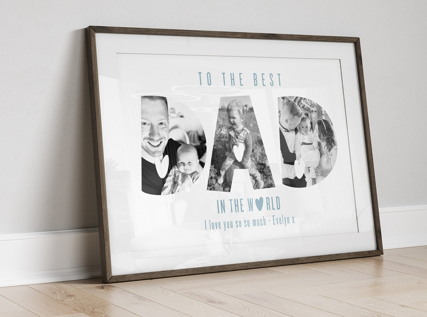 Custom Dad Photo Letters Print, Personalised Daddy Birthday Gift from Son Daughter, Present for New Dad, Fathers Day Gift for New Papa