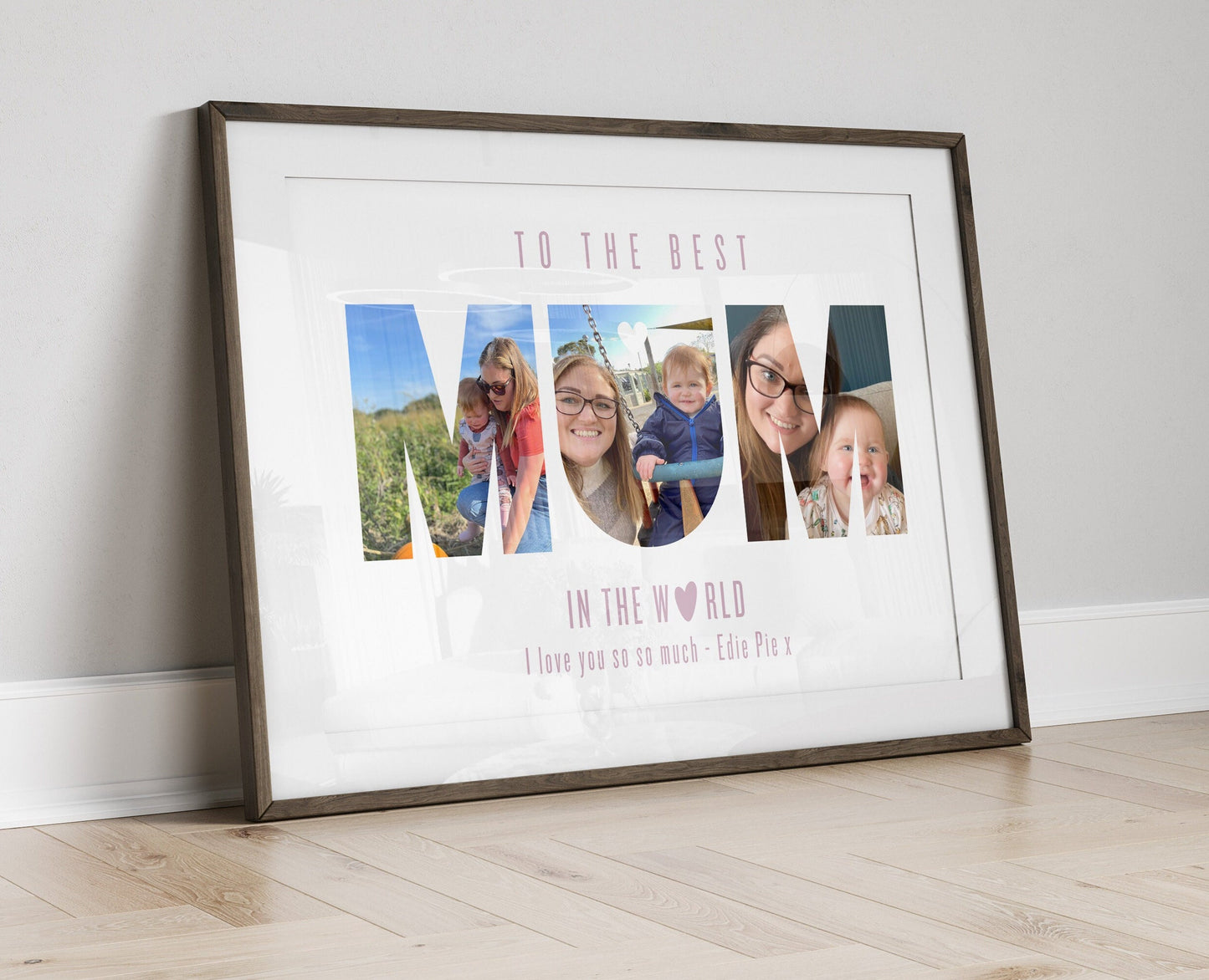 Custom Mum Photo Gift, Mother Photo Collage Wall Art for Mum, Mom Birthday Gift, Framed Mothers Day Decor, Happy Birthday Gift, Mummy Quote
