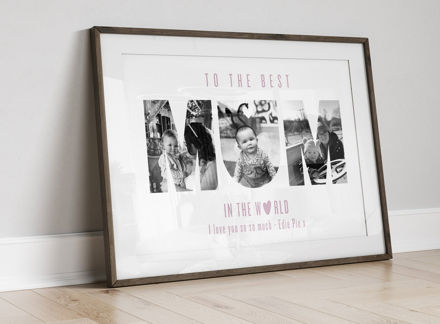 Custom Mum Photo Gift, Mother Photo Collage Wall Art for Mum, Mom Birthday Gift, Framed Mothers Day Decor, Happy Birthday Gift, Mummy Quote