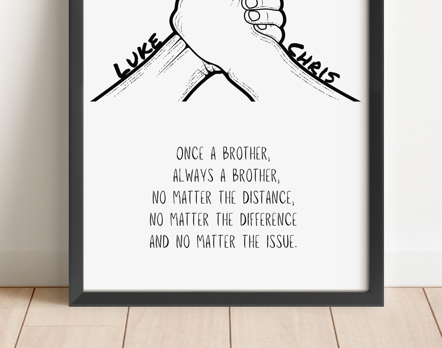 Personalized Brother Print: Sibling Names & Quote (A4/A5)