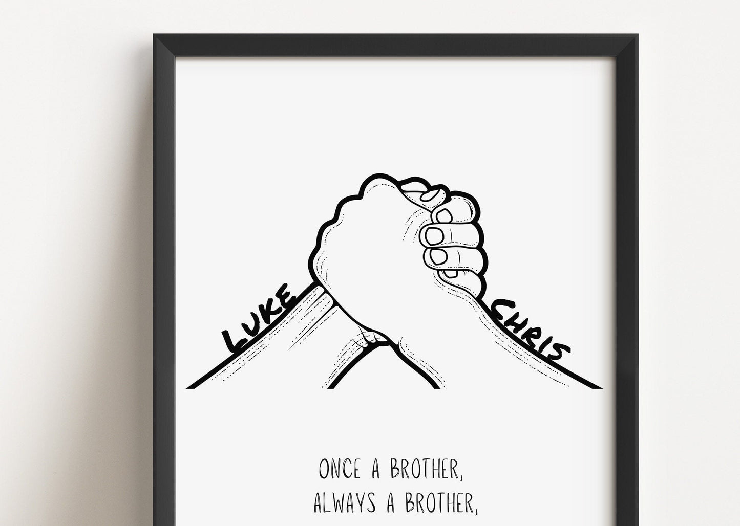 Personalized Brother Print: Sibling Names & Quote (A4/A5)