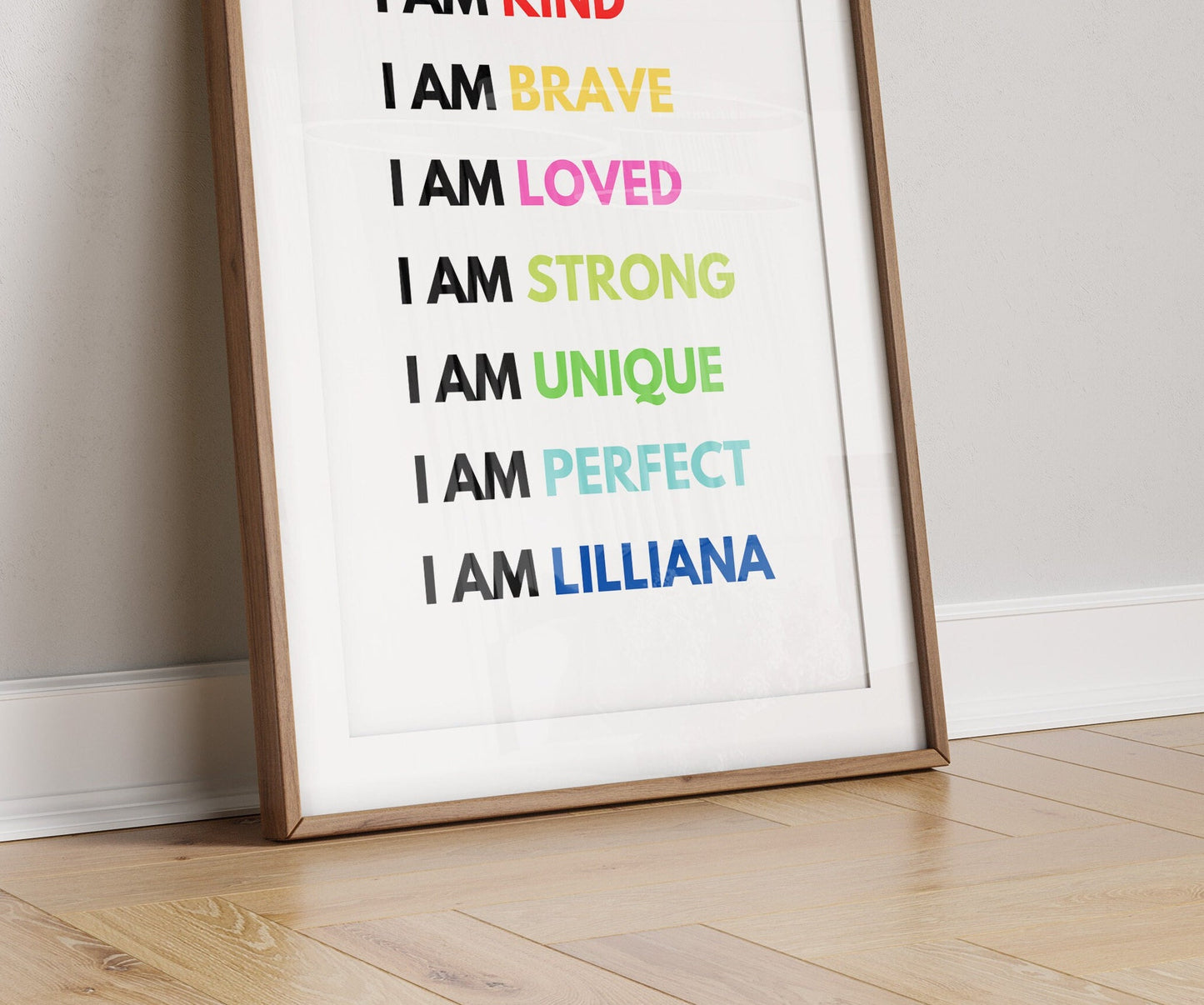 Personalized Rainbow Affirmation Print: Nursery Decor, Kids Birthday Gift