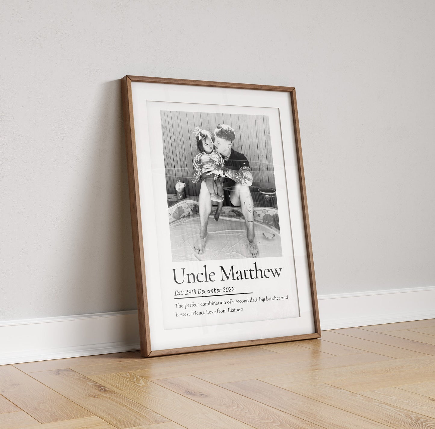 Personalised Uncle Print, Thank You Gift from Nephew Niece, Uncle Birthday Framed Wall Art, Photo Present for Brother, Father's Day Gift Art
