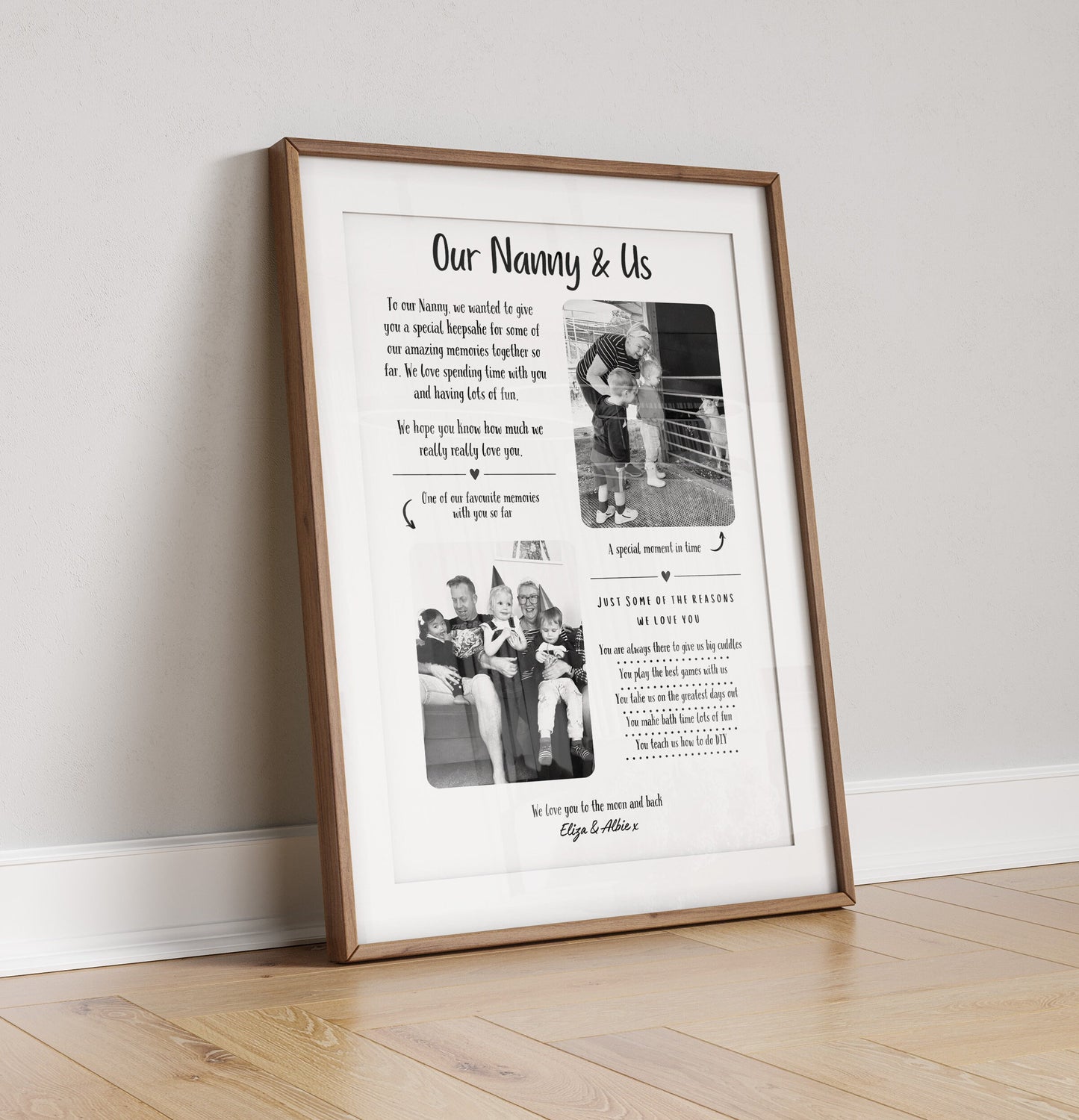 Custom Nana Photo Print: Sentimental Nanny Birthday Gift