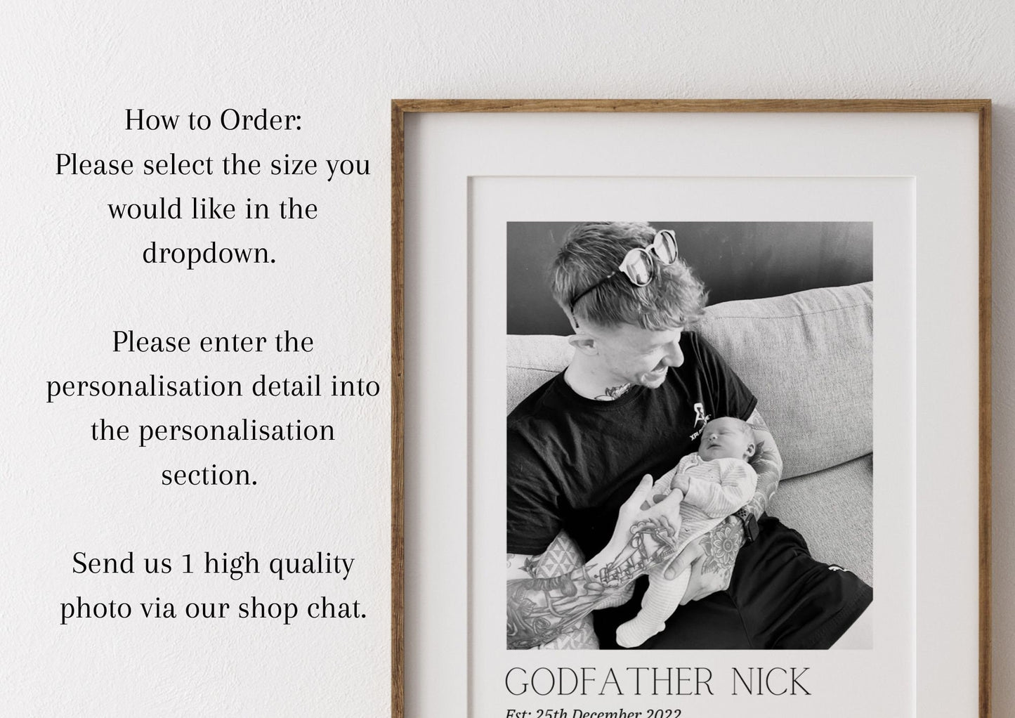 Personalized Godfather Photo Print: Custom Godparent Gift