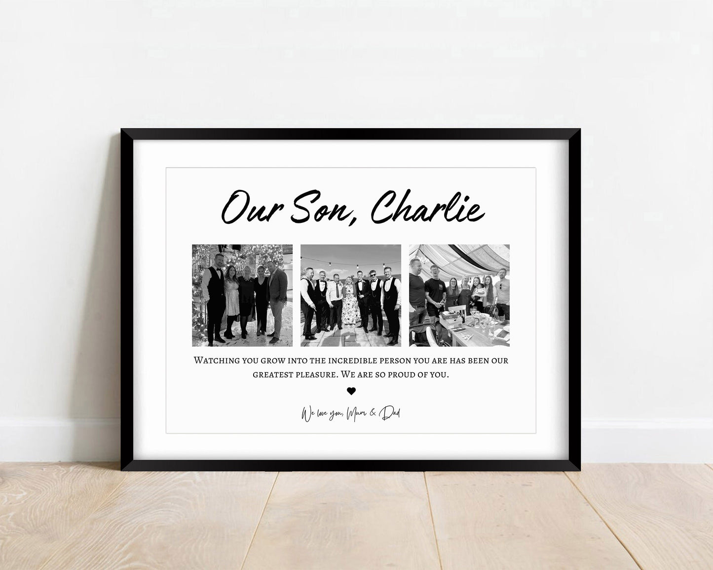 Custom Son Gift, Birthday Gift for Son, Photo Collage Print, Personalised Birthday Gift from Mum, Graduation Gift from Mum Dad, Unique Gift