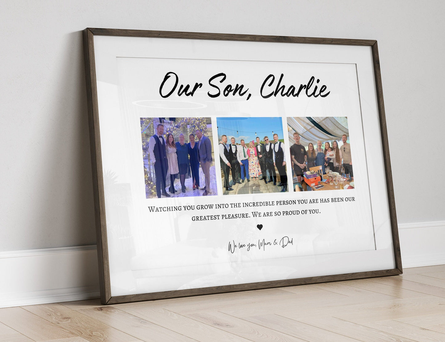 Custom Son Gift, Birthday Gift for Son, Photo Collage Print, Personalised Birthday Gift from Mum, Graduation Gift from Mum Dad, Unique Gift