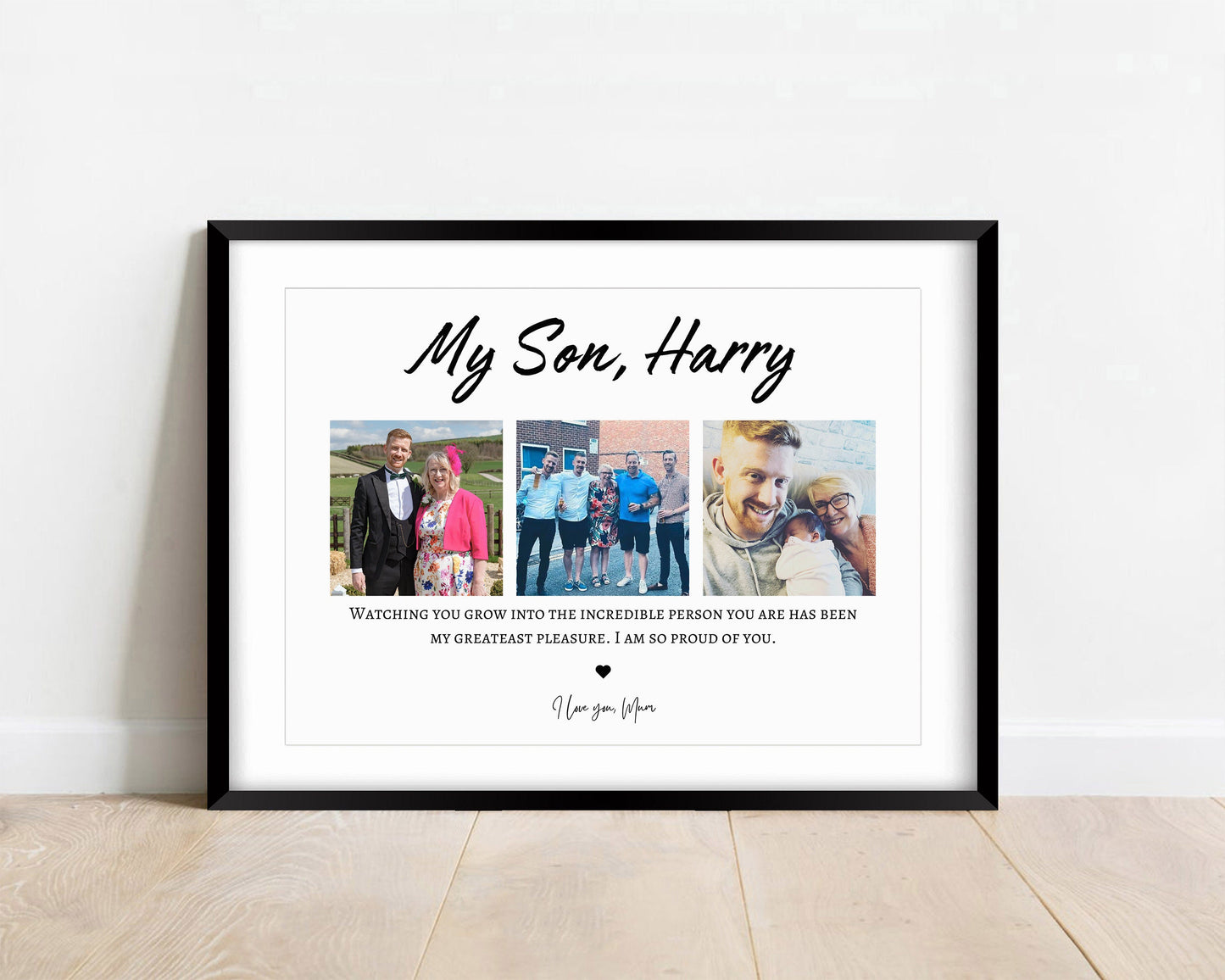 Custom Son Gift, Birthday Gift for Son, Photo Collage Print, Personalised Birthday Gift from Mum, Graduation Gift from Mum Dad, Unique Gift