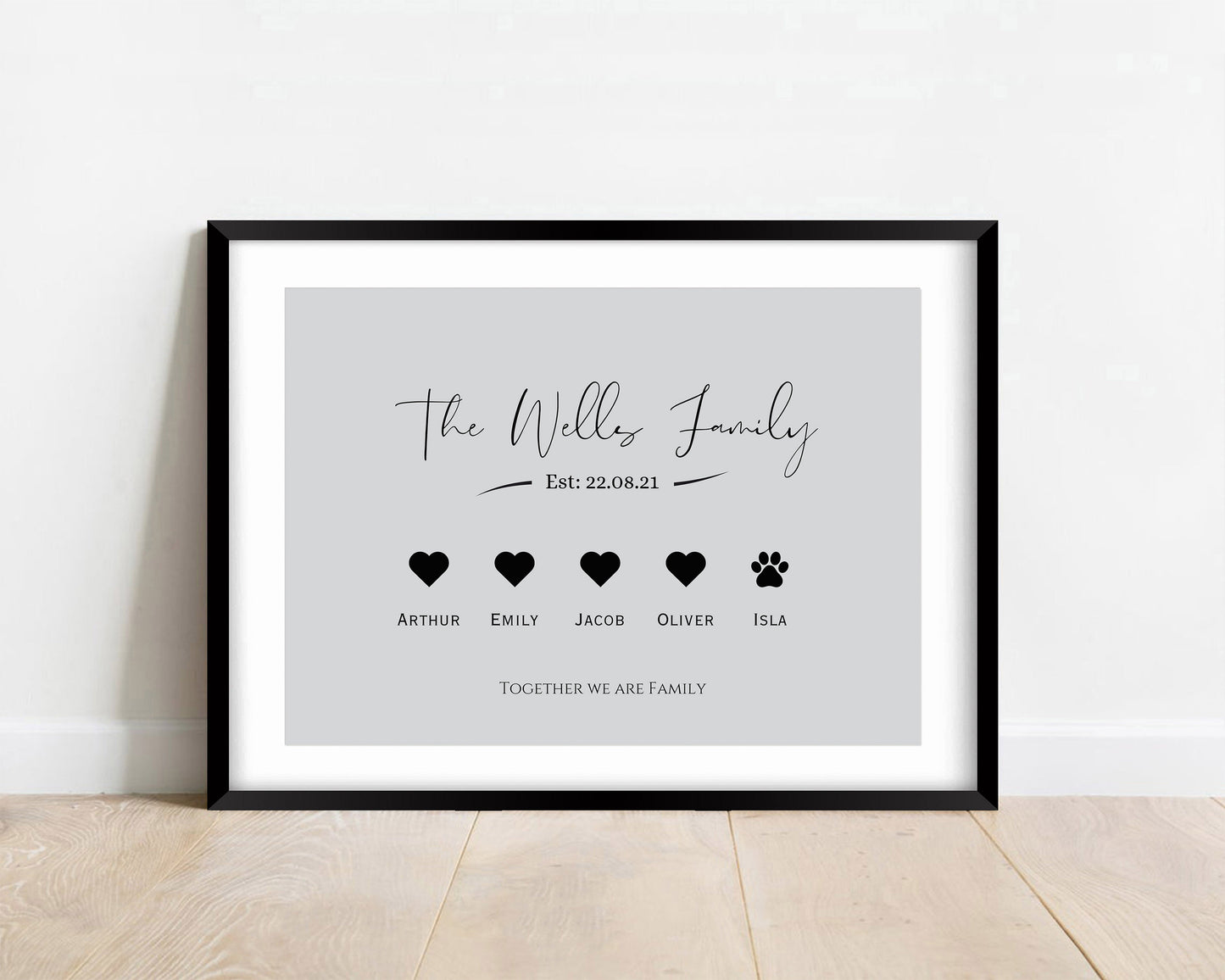 Custom Family Name Print: Personalized Pet & Date Wall Art