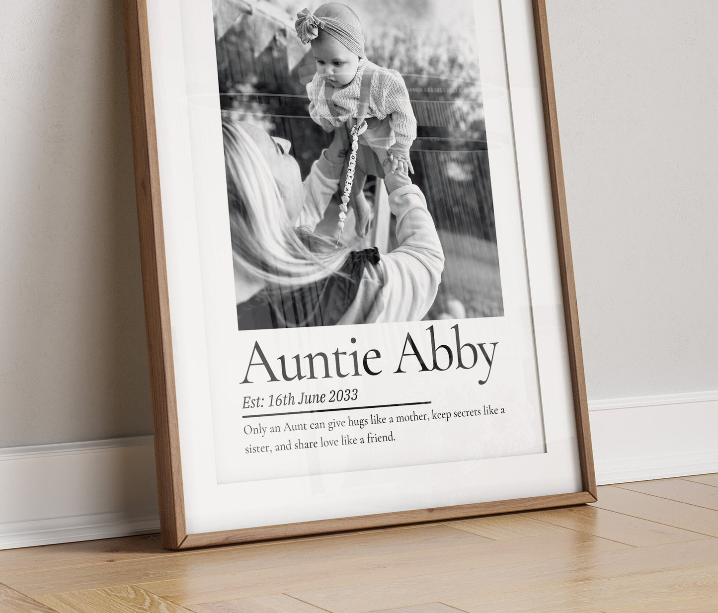 Personalised Auntie Gift Print, Photo Gift from Nephew Niece, Aunty Birthday Gift, Mothers Day Gift, Sister Birthday Gift from Child for Her