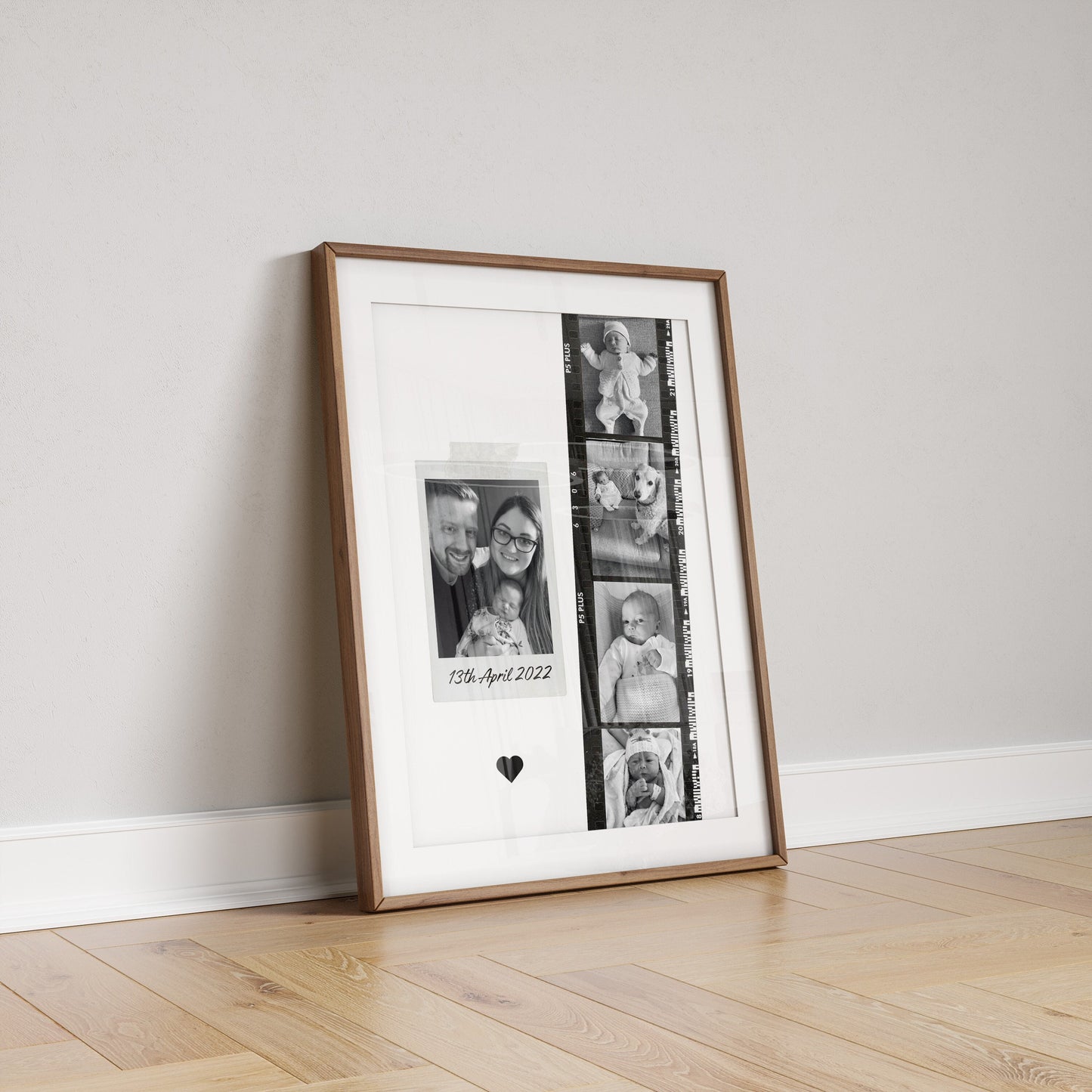 Personalised Baby Photo Strip Print: Newborn Keepsake Wall Art