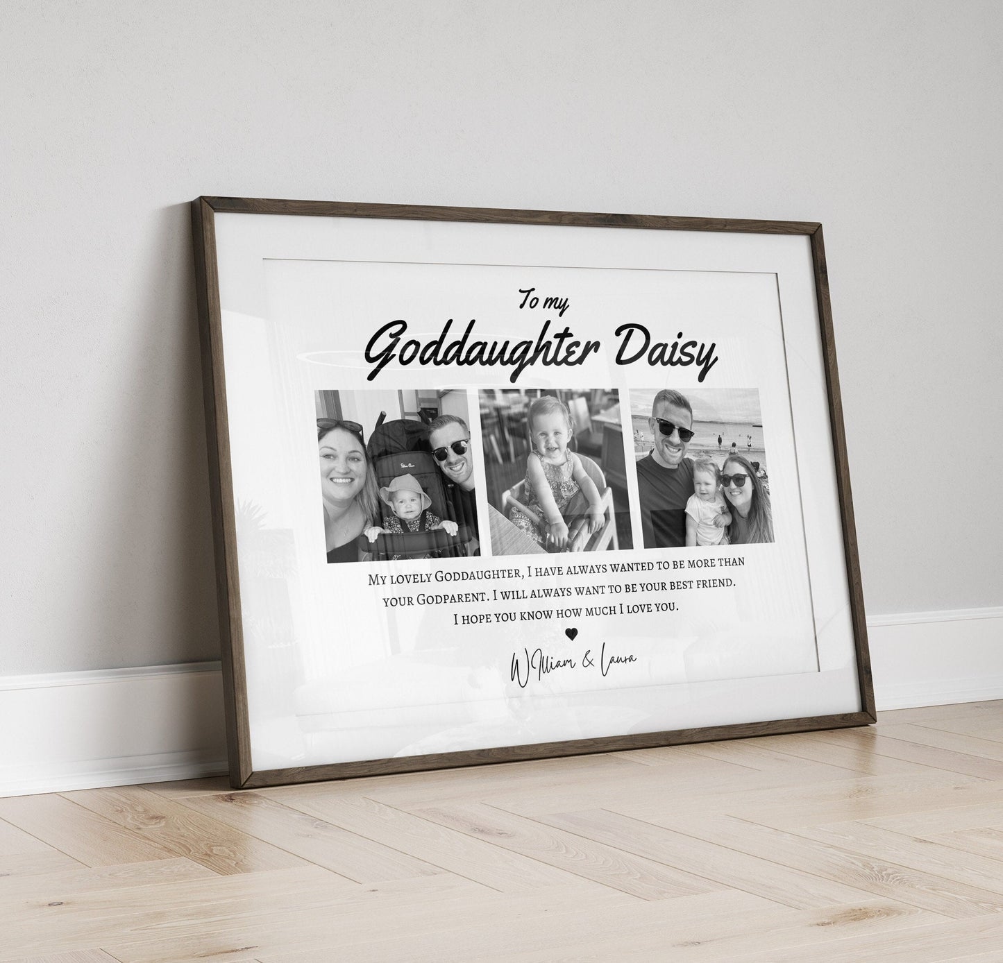 Personalised Goddaughter Photo Print: Custom Godparent Gift