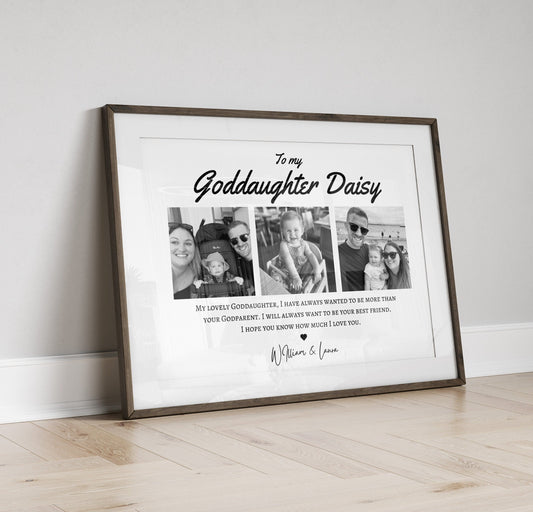 Personalised Goddaughter Photo Print: Custom Godparent Gift
