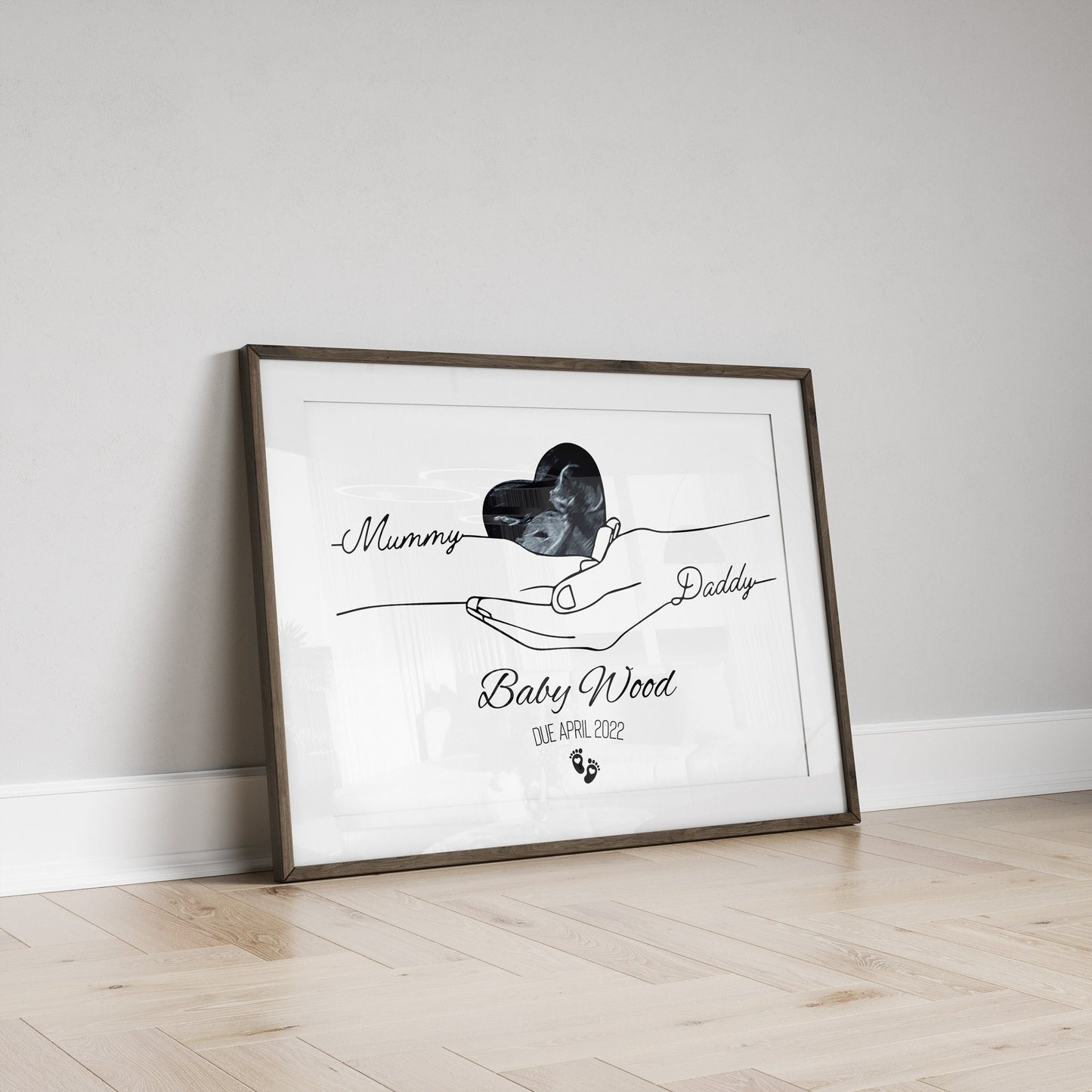 Minimalist Baby Scan Print: Pregnancy Announcement Keepsake