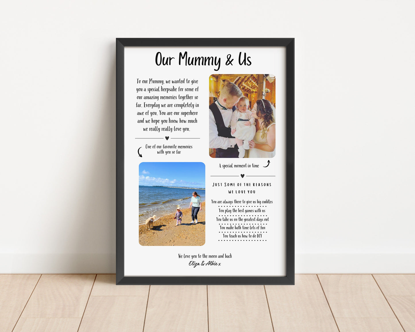 Personalized Mummy and Me Photo Print: Mother's Day Keepsake