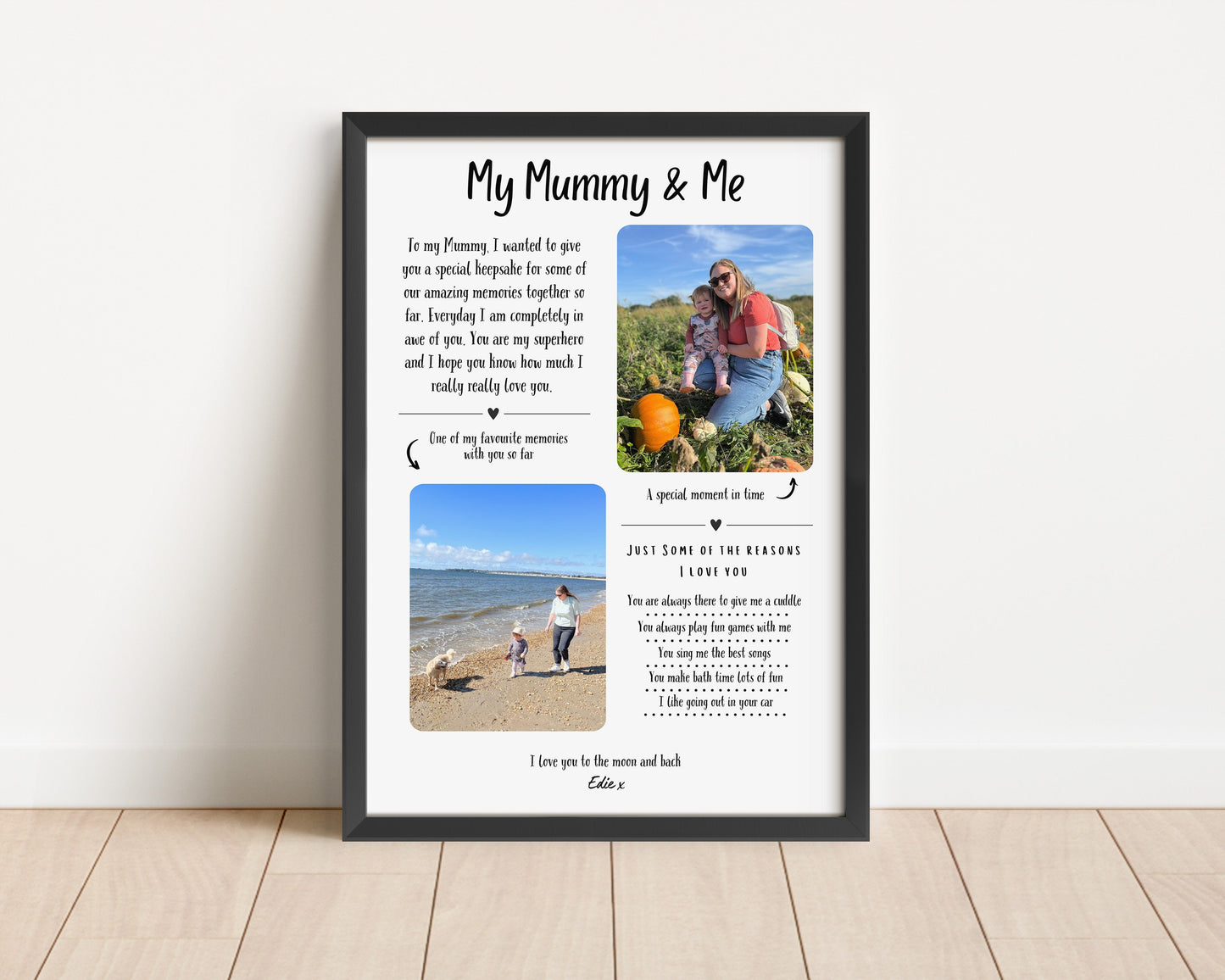 Personalized Mummy and Me Photo Print: Mother's Day Keepsake