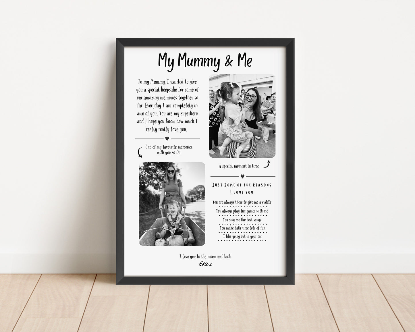 Personalized Mummy and Me Photo Print: Mother's Day Keepsake