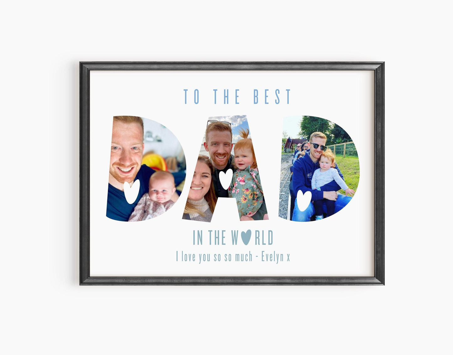 Custom Dad Photo Letters Print, Personalised Daddy Birthday Gift from Son Daughter, Present for New Dad, Fathers Day Gift for New Papa