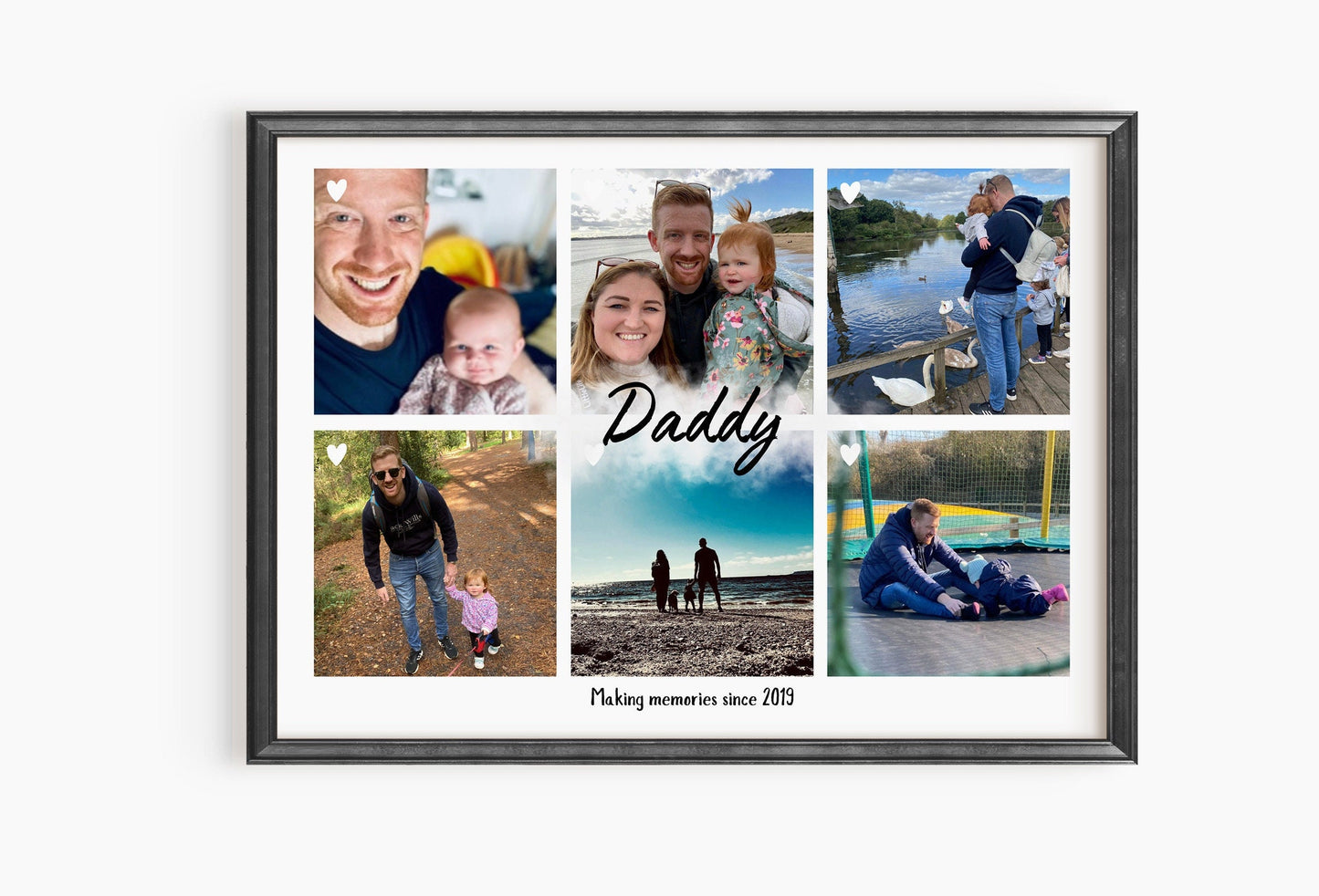 Personalised Daddy Photo Collage, Father's Day Gift,  Picture Frame for Dad, Birthday Gift for Him, Family Photo Print, Unique Dad Gift Art