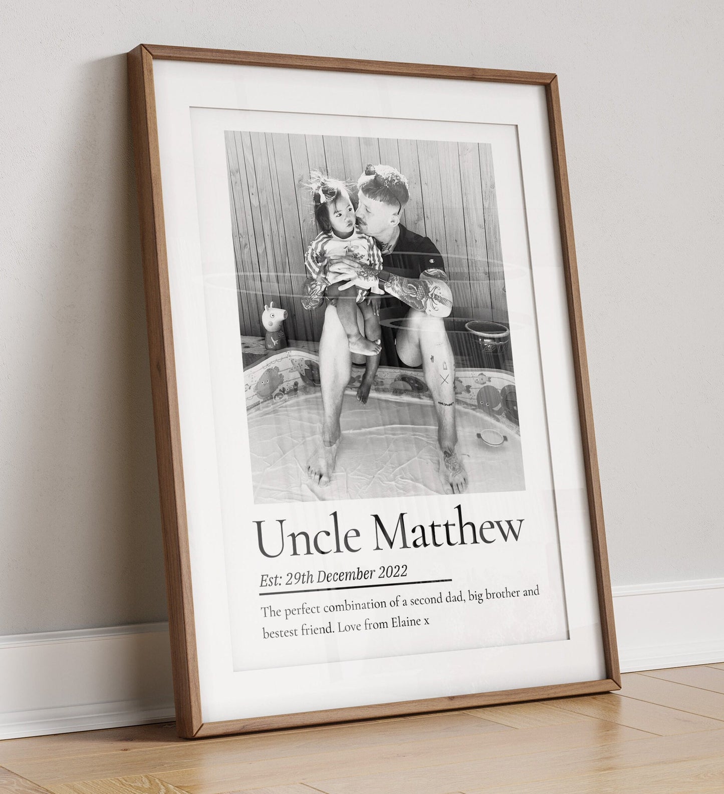 Personalised Uncle Photo Print: Sentimental Birthday Gift Wall Art