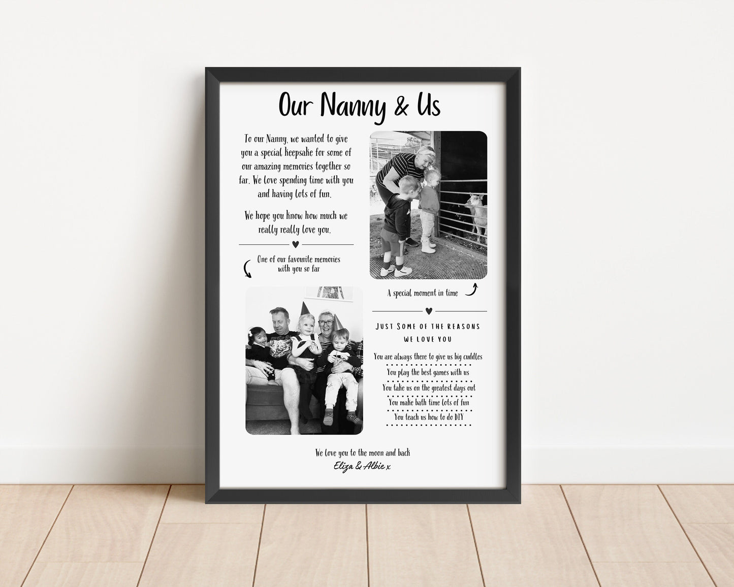Custom Nana Photo Print: Sentimental Nanny Birthday Gift