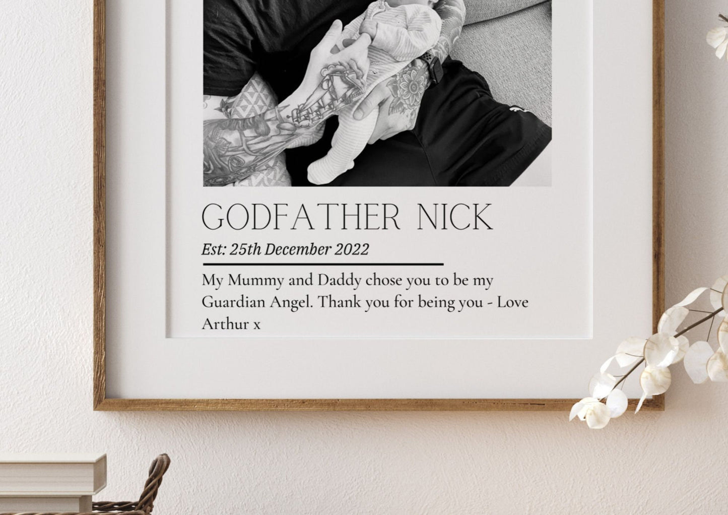 Personalized Godfather Photo Print: Custom Godparent Gift