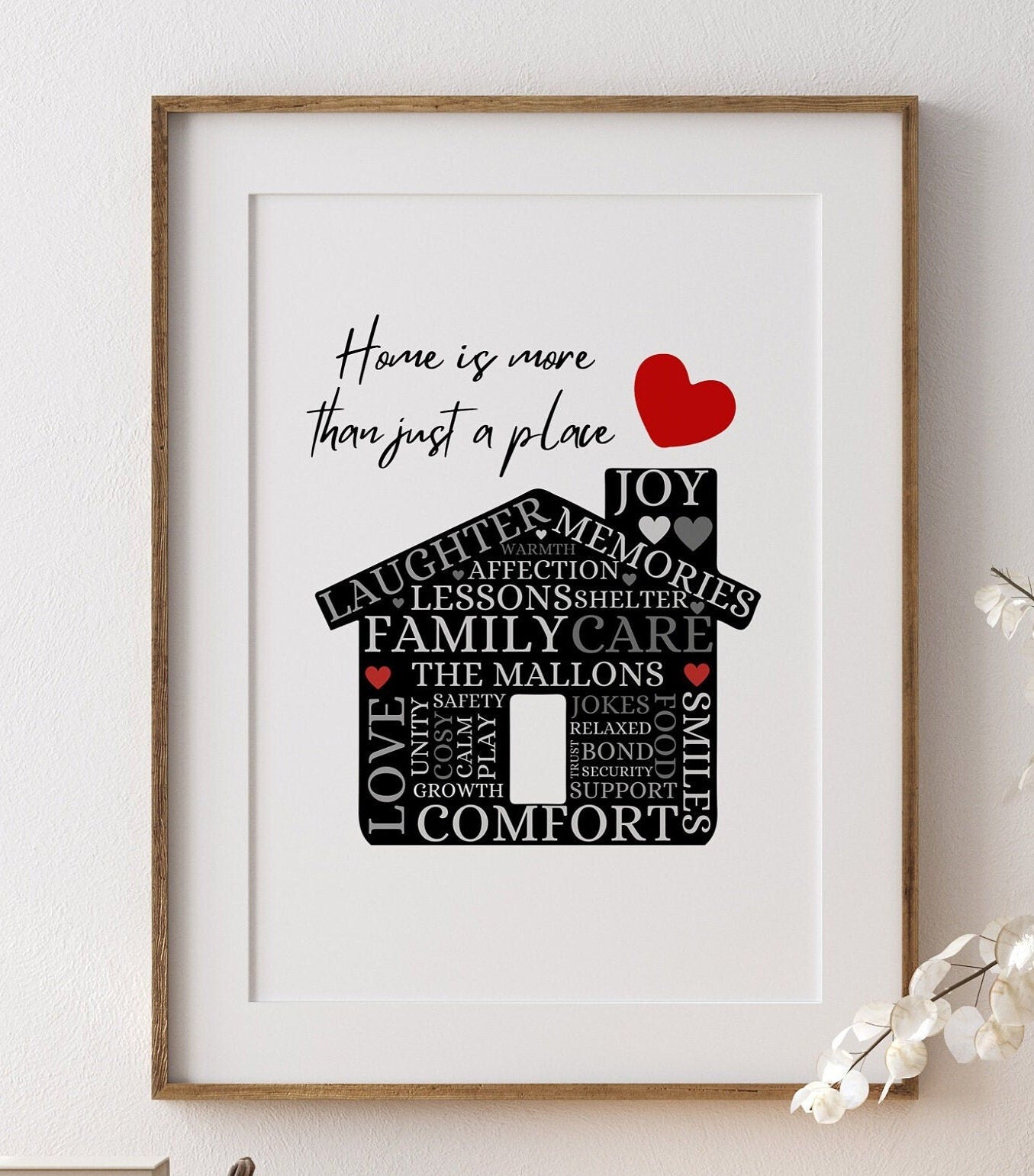 Custom Housewarming Gift, New Home Gift Print, New House Wall Art, Personalised First Home Wall Art, New House Decor, Positive Words Collage