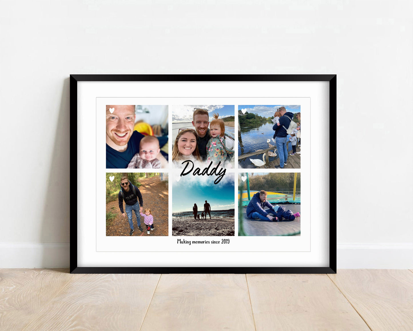 Personalised Daddy Photo Collage, Father's Day Gift,  Picture Frame for Dad, Birthday Gift for Him, Family Photo Print, Unique Dad Gift Art