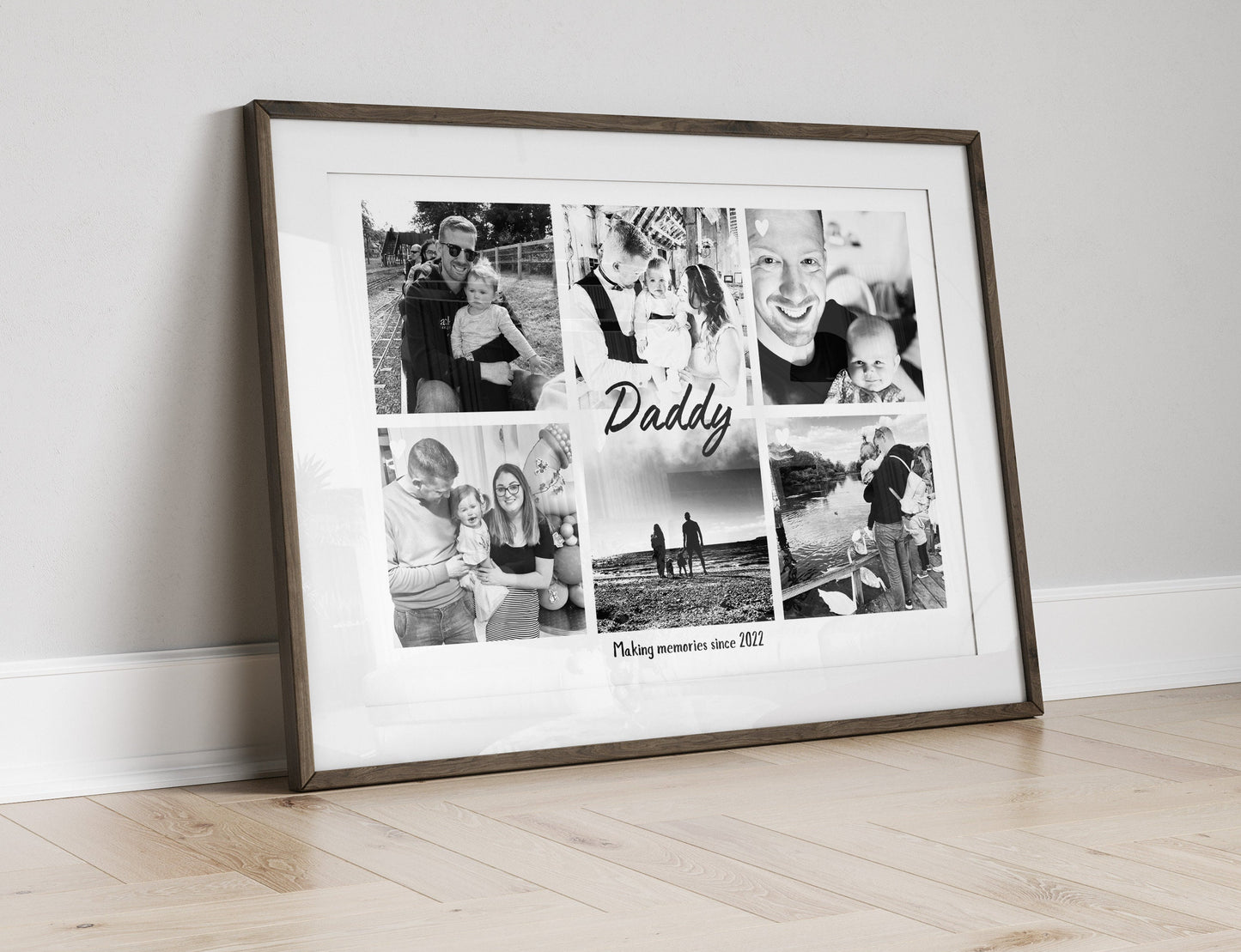 Personlised Dad Photo Collage Gift, Daddy Framed Print, Father Christmas Gift Wall Art