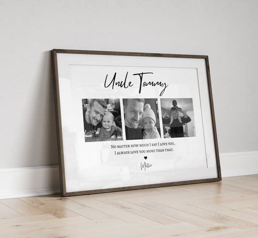 Personalized Uncle Photo Gift: Custom Name Print from Niece/Nephew