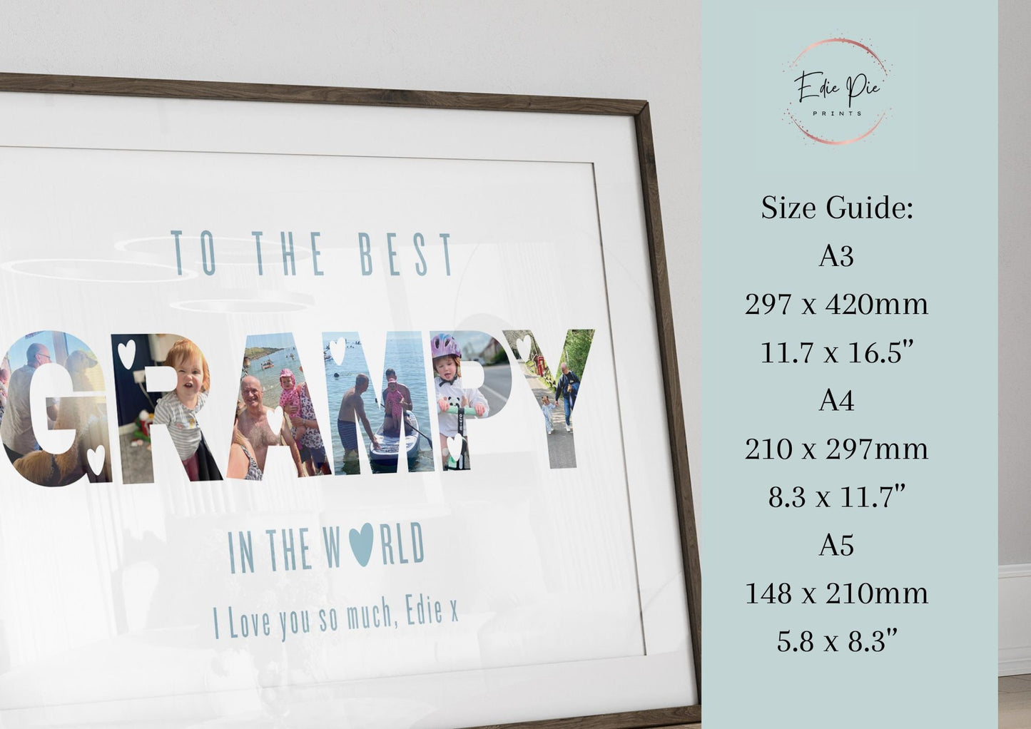 Personalised Grampy Photo Print: Sentimental Grandchild Gift