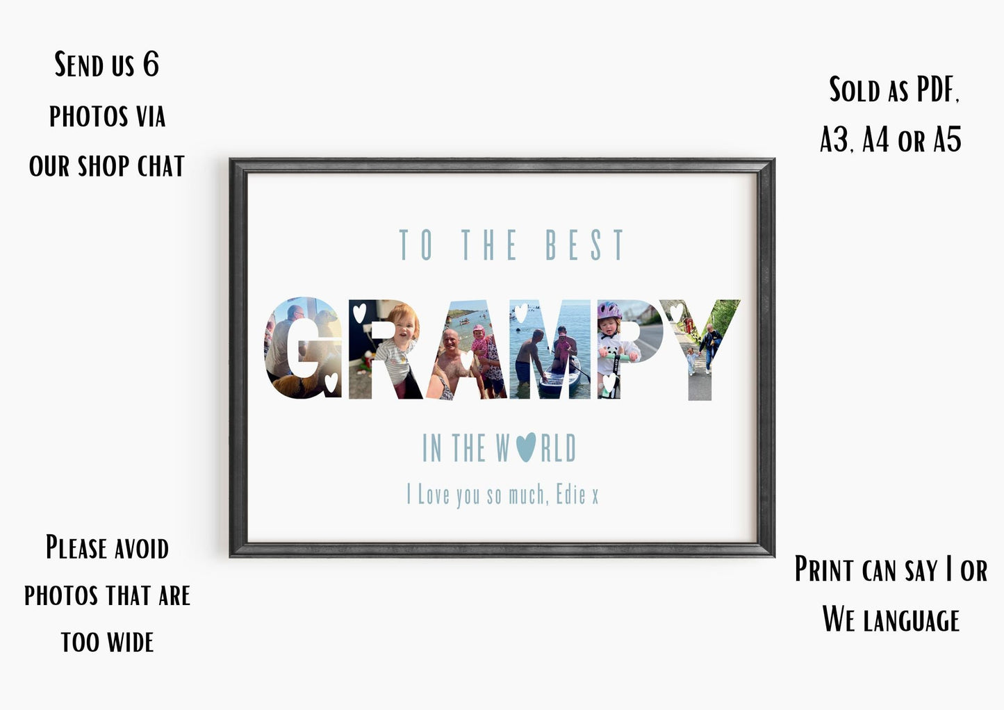 Personalised Grampy Photo Print: Sentimental Grandchild Gift