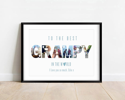 Personalised Grampy Photo Print: Sentimental Grandchild Gift