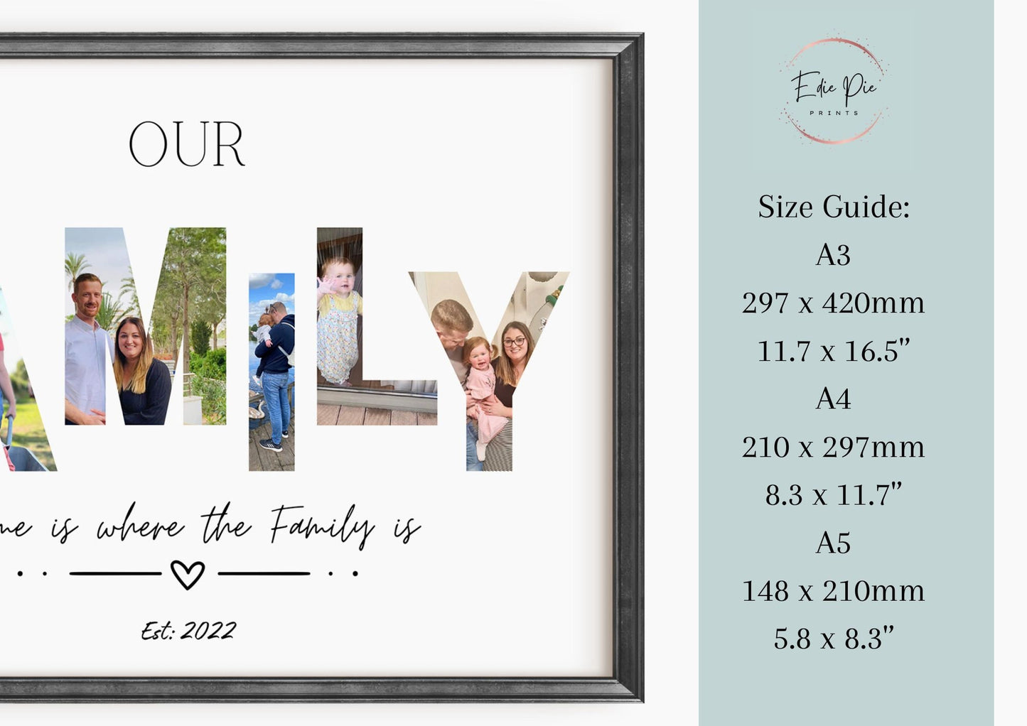 Custom Family Photo Letter Print: Personalized Home Decor (PDF Available)