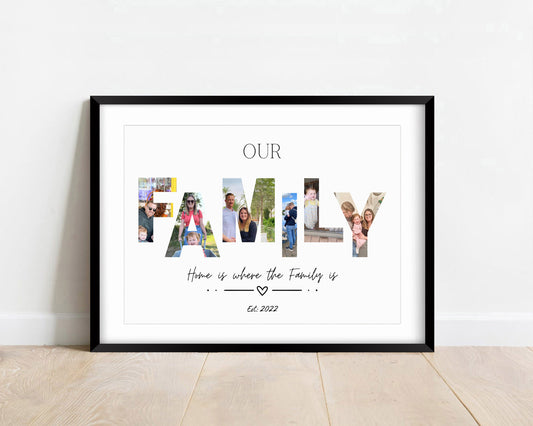 Custom Family Photo Letter Print: Personalized Home Decor (PDF Available)