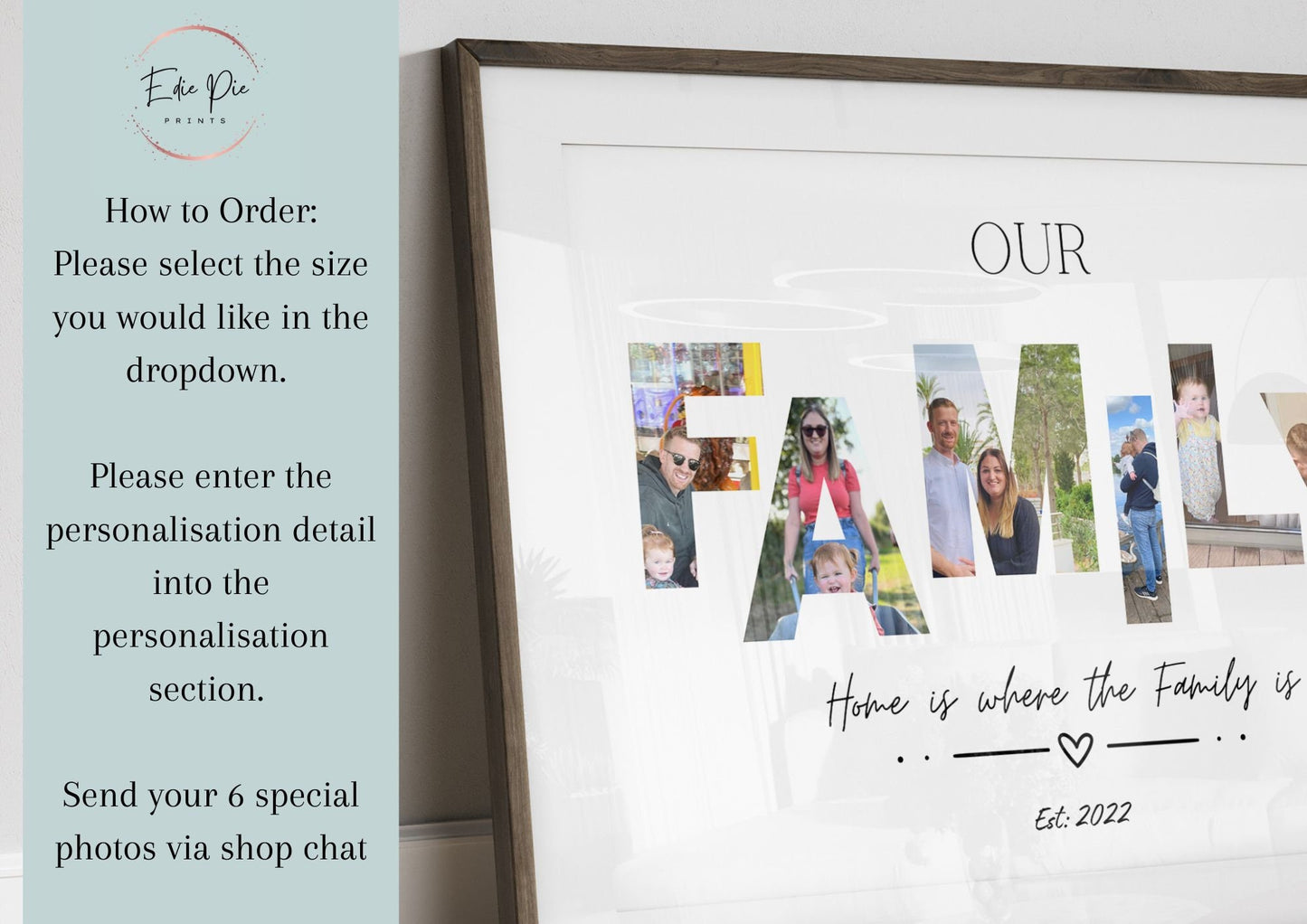 Custom Family Photo Letter Print: Personalized Home Decor (PDF Available)