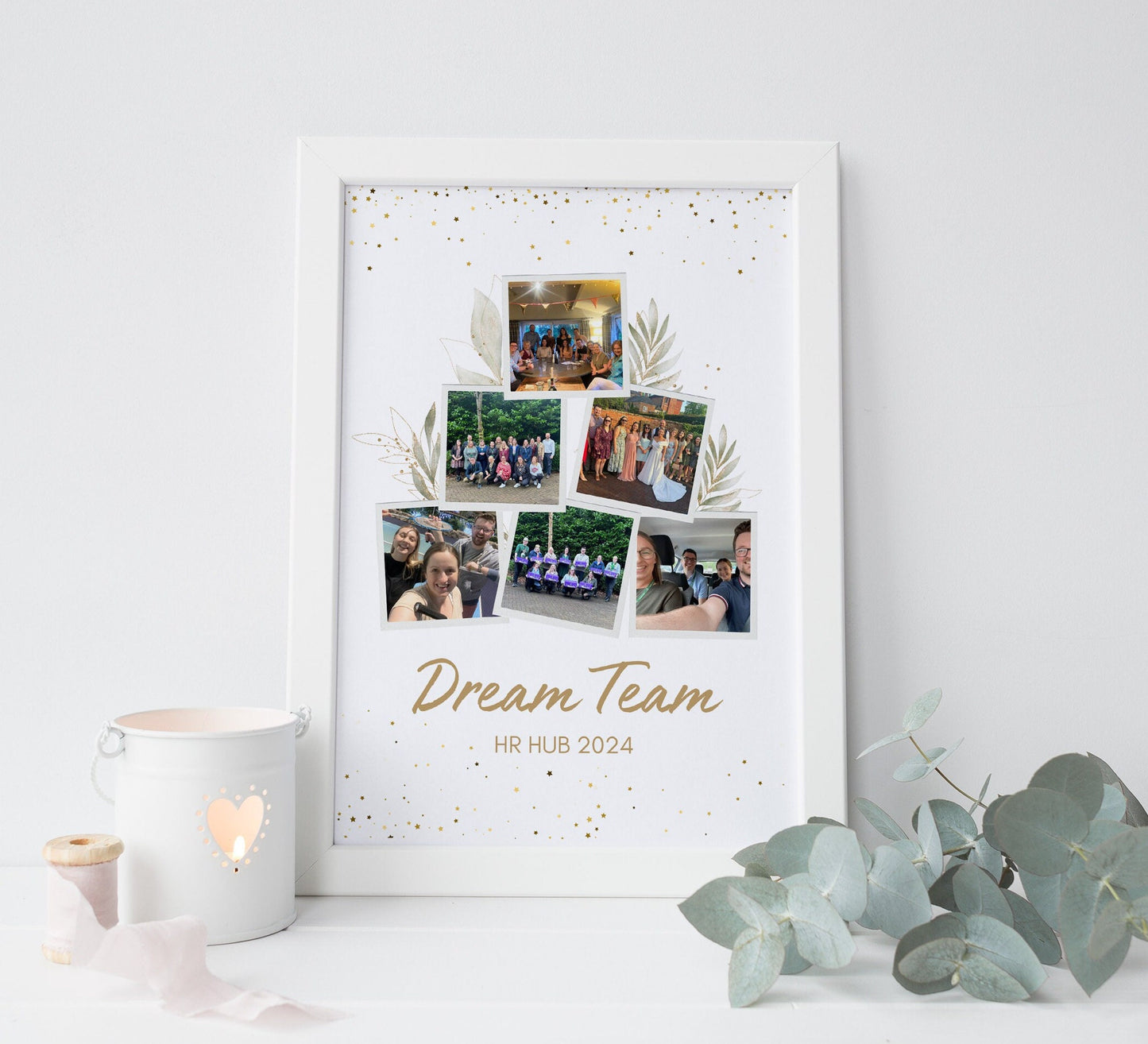 Custom Work Team Photo Collage Print: Colleague Retirement, Promotion, Leaving Gift
