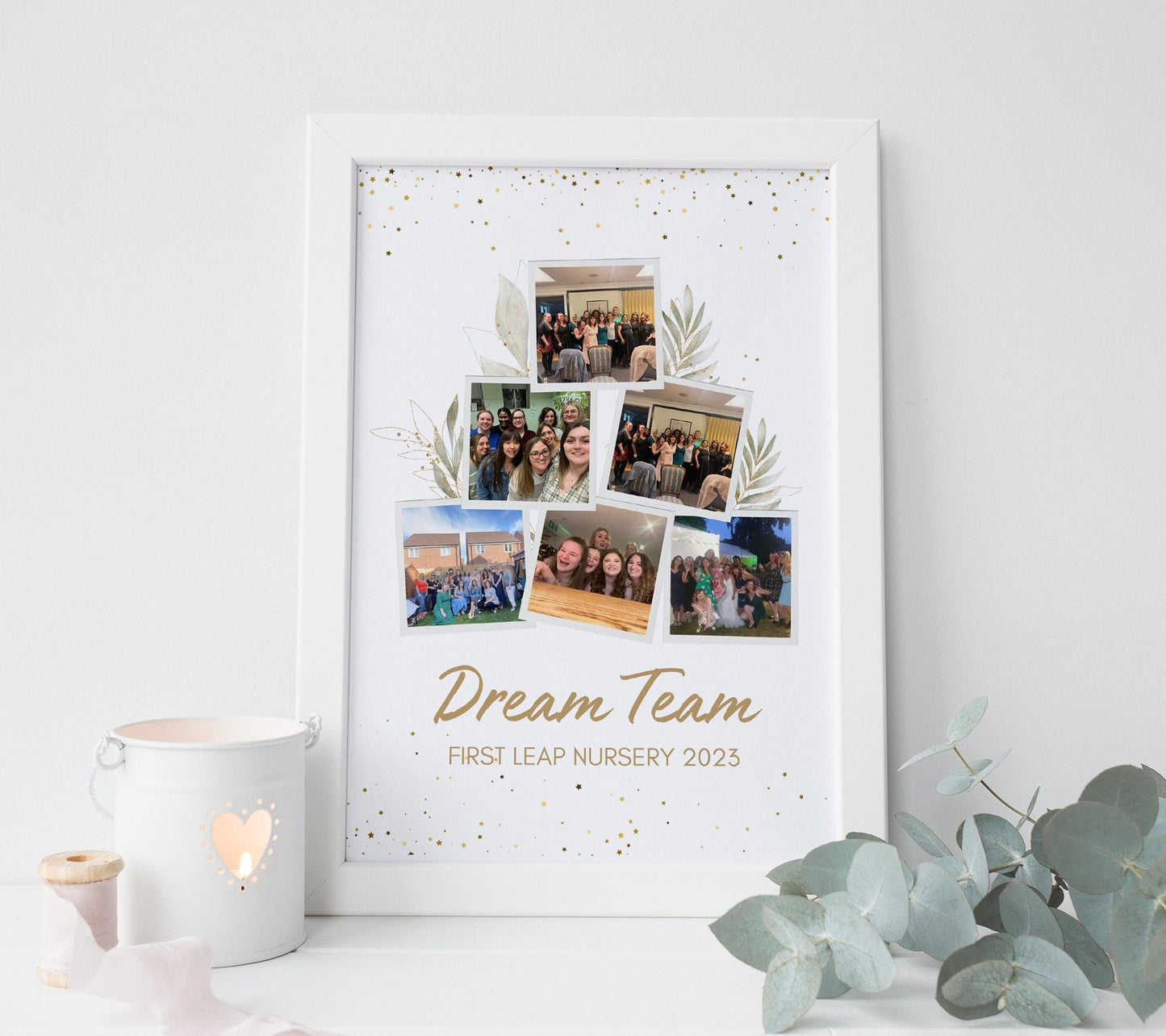 Custom Work Team Photo Collage Print: Colleague Retirement, Promotion, Leaving Gift