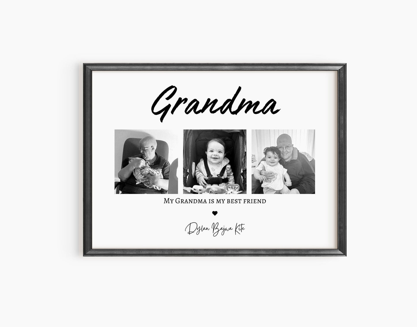 Custom Nana Gift Print, Nanny Birthday Gift Personalised, Mum Thank You Frame, Grandchildren Photo, Granny Grandma Milestone Gift from Child