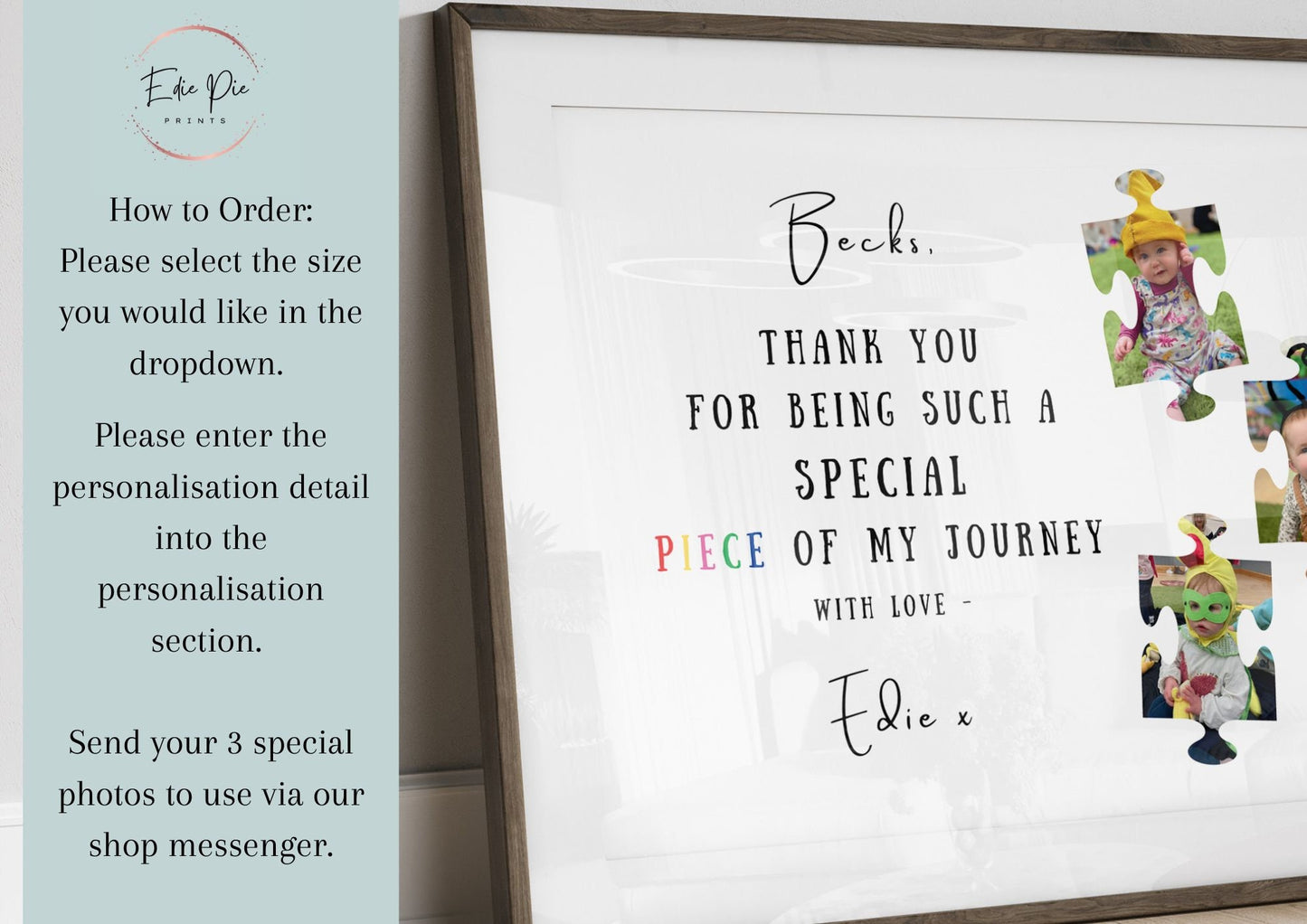 Custom Thank You Gift Print, Nursery Thank You Gift Poster, End of School Year Teacher Gift, Personalised Class Gift, School Nursery Frame